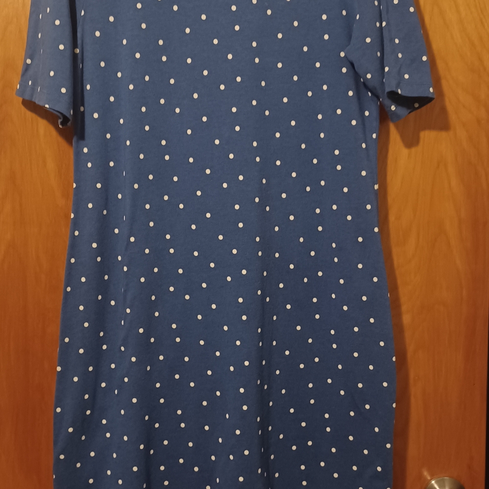 Old Navy Blue and White Polka Dot Midi Dress